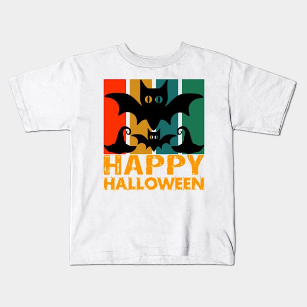 Happy Halloween Kids T-Shirt by Happy Art Designs